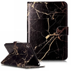 Läckert marmorerat läderfodral till iPad mini 4, svart svart
