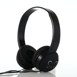 Trådbundna On Ear-hörlurar med söt design, svart svart