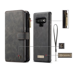 CaseMe plånboksfodral, Samsung Galaxy Note 9, svart/grön svart