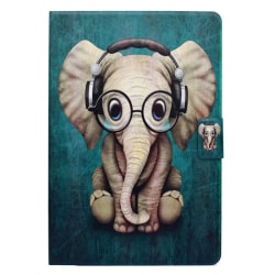 Läderfodral med ställ, iPad Mini 4/5, Elefant grön