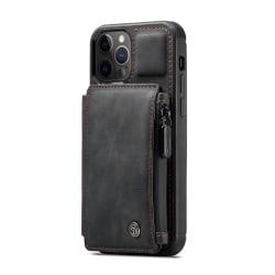 CaseMe C20 Series läderfodral till iPhone 12 Pro Max, svart svart