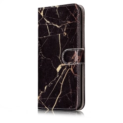 Trendigt marmorskal med ställ, iPhone 7 Plus, svart svart