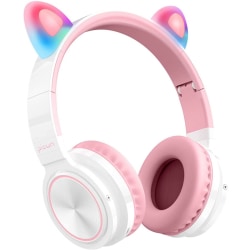 Picun Lucky Cat Trådlösa barnhörlurar med LED-öron rosa