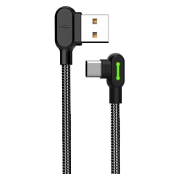 McDodo CA-5281 Vinklad USB-C-kabel, 2A, 1.2m, svart svart 1 m