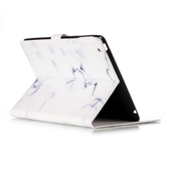 Marmorerat läderfodral med kortplats till iPad 2/3/4, vit Vit