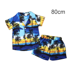 2st Baby Top Shorts Outfit Beach Kortärmad Skjorta Nyfödd 80cm