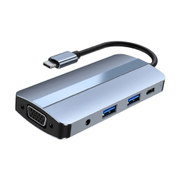 Type-C USB2.0 Hub USB-C Multiport Adapter med PD-laddare as the picture