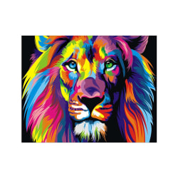 Färgglada Lion Rhinestone Handarbete 5D Crystal Animal Lion as picture shows
