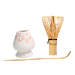 3 i 1 Matcha Set Bamboo Visp Tesked Keramik skål white 