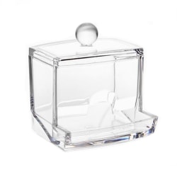 Fyrkantig Q-tips Hållare för bomullspinnar Smyckesförvaring transparent 9x6x9.5cm