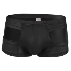 Läderliknande byxor för män Wetlook Bikini Badkläder Klubbkläder Black M