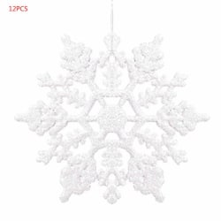 12st julsnöflingor ornament mousserande glitter snö dekor No.7