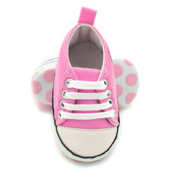 Baby Toddler Canvas Sneakers Spädbarn Lace up Flats Skor Barn dark pink 11cm