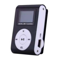 Mini MP3 USB Clip MP3-spelare LCD-skärm Stöd Micro SD TF-kort black