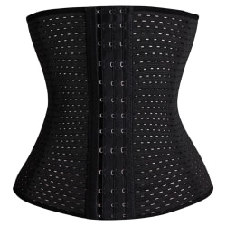 Kvinnor Body Shaper ihålig andningsbar midjekorsett Shapewear black 5XL