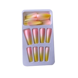 1 Set in fransk spetspress på nageldekorationer pink yellow glue