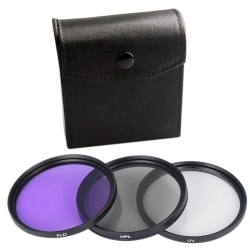 3st UV CPL FLD 3-i-1 set med väska Kamerafärglins 77mm