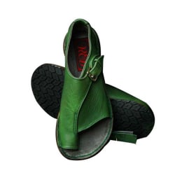 1 par kvinna sandaler öppen tå läderskor Mode andas Green