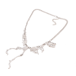 Walking Dinosaur Bones Skeleton Pendant Necklace Chain Jewelry No.3