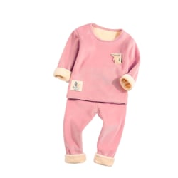 Thermal för barn Set Long Johns Suit Rund Pink 100cm