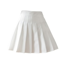 Plisserad kjol Mini High Waist Tennis Girl Kjol med shorts white L