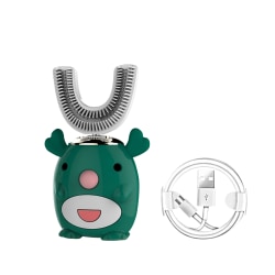 Kid Elektrisk tandborste U-formad tandborste Automatisk tand Green Elk(6-14y)