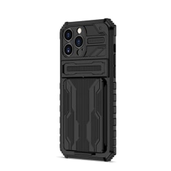 Phone case med korthållare Cover smartphone bakstycke Black Type 1