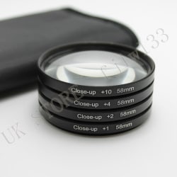 4 st/ set Close Up Macro Lens Kit +1 +2 +4 +10 för DSLR SLR 52mm
