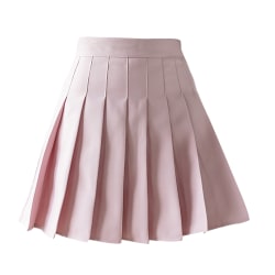 Plisserad kjol Mini High Waist Tennis Girl Kjol med shorts pink S