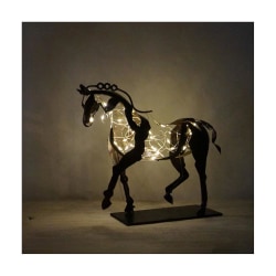 Häst Skulptur Metall Led Djurskulptur Hem Restaurang Dekoration Inflyttningspresent Luminous