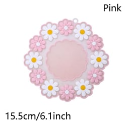 Daisy Flower Värmeisoleringsmatta Cup Underlägg ROSA pink 15.5cm/6.1inch-15.5cm/6.1inch