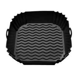 Fyrkantig silikongryta för luftfritös SVART black