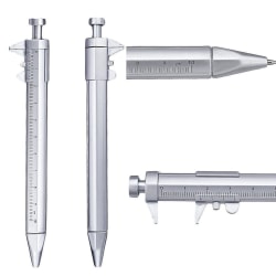 Multifunktions pen med skydelære Blå blæk Silver one size