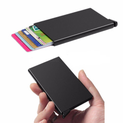 Sort kortholder skubber Front 5-kortet - RFID sikkert Black one size
