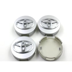 TO01- 62MM  4-pack Centrumkåpor Toyota Silver one size