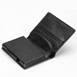 Svart RFID - NFC Protection Leather Wallet med seddel kortholder Black one size