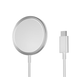 Trådlös Laddare Kompatibel med MagSafe till iPhone Samsung.. Silver one size