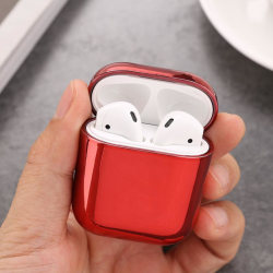 Röd Electroplate fodral Apple Airpods / Airpods 2 Röd one size