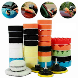 39 delar set ull- och skumpolpadsats Polertrissor Svart one size