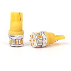 2X T10 Canbus W5W 18 kpl 3014 LED - keltainen Yellow one size