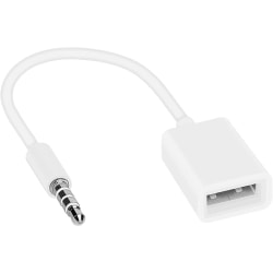3,5 mm Aux hann til USB-hunn-adapterkabel White one size