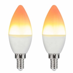 2 stk flamme pære LED flamme glimt effekt brand pærer, E14