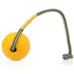 Yius Interactive Pet Rope Ball, Outdoor Training Chew Interaktiiviset koirapallolelut kantoköydellä, Durabl black,45