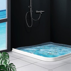 Hopfällbar duschtröskel Vattendamm Vattenöversvämningsbarriär Vattenstoppare för dusch (150 cm)