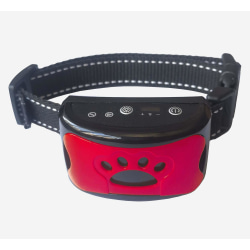 Hundskallhalsband för hundar, träningsanordning mot skällande, vattentätt halsband med 7 justerbara känslighetsnivåer (röd)