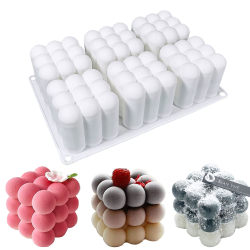 3d Cube Bubble Candle Molds, 6 Cavity Mould, Cake Baking Form, Bakverk Muffinsbricka Gör det själv Verktyg för tårtgodis