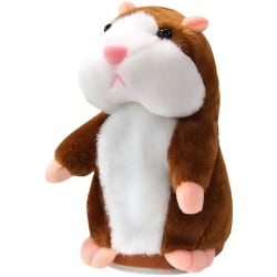 Pratande hamster plyschleksak Repetera vad du säger Rolig barnstoppad interaktiv leksak Brun