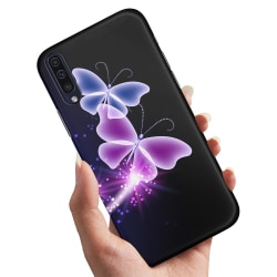 Samsung Galaxy A50 - Skal / Mobilskal Lila Fjärilar