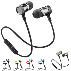Bluetooth In-ear Hörlurar med Mikrofon - Trådlösa - Magnetiska Guld (magnetiska)