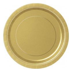 20-Pack - Pappersassietter / Papperstallrikar - Guld Guld